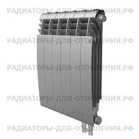 Радиатор биметаллический Royal Thermo BiLiner 350 V с нижним правым подключением / Silver Satin / 4 секции