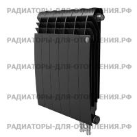 Радиатор биметаллический Royal Thermo BiLiner 500 V с нижним правым подключением / Noir Sable / 4 секции