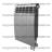 Радиатор биметаллический Royal Thermo BiLiner 500 V с нижним правым подключением / Silver Satin / 4 секции