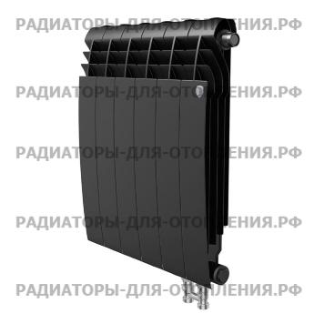 Радиатор биметаллический Royal Thermo BiLiner 500 V с нижним правым подключением / Noir Sable / 8 секций